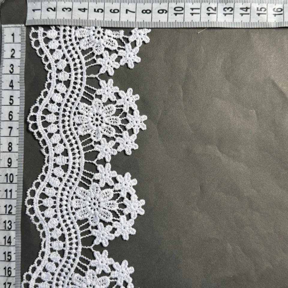 Мереживо поліестер ВВ202047 8 см.(15 ярдів/13.5 м.), білий