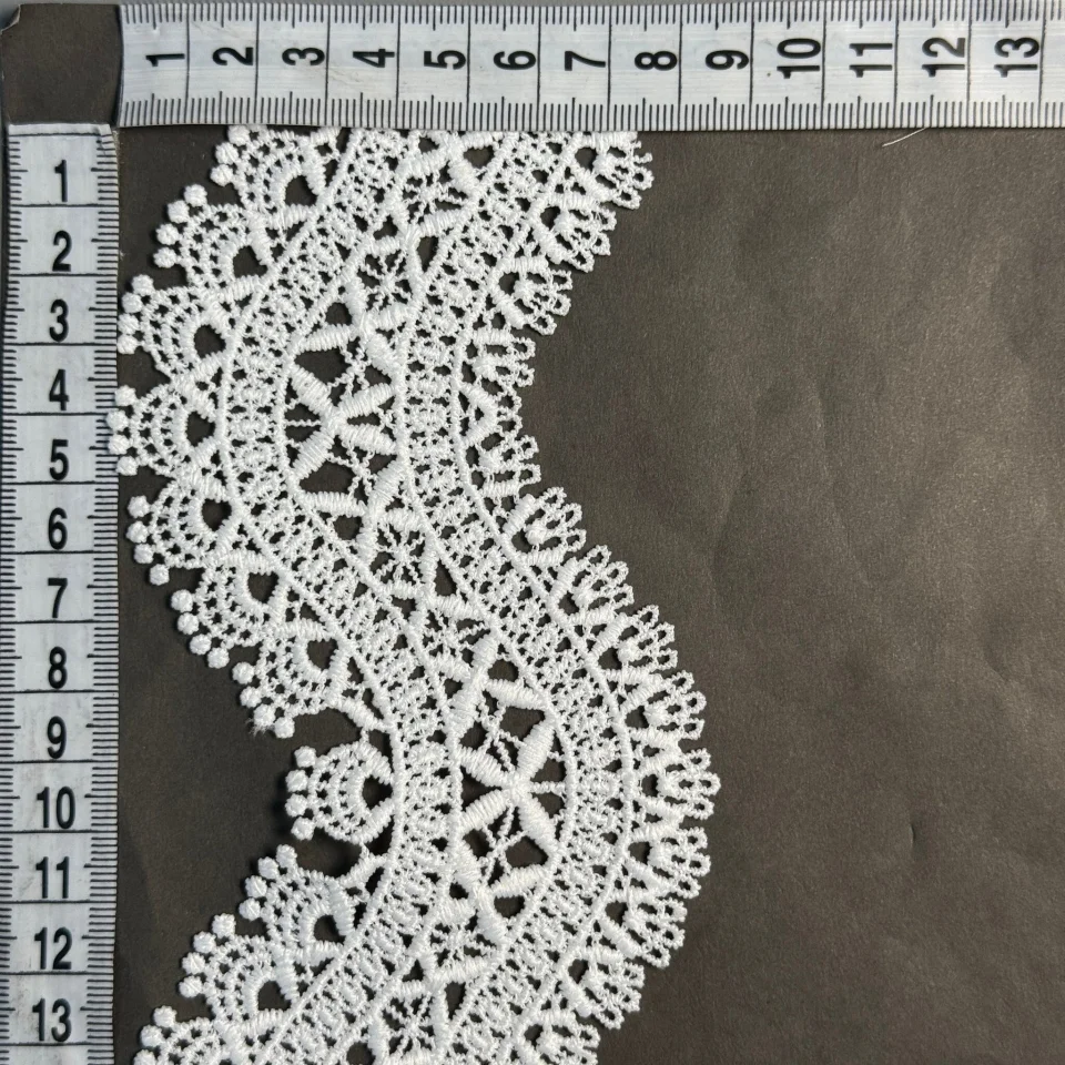 Мереживо поліестер ВВ402361 8,5 см.(15 ярдів/13.5 м.), теплий білий