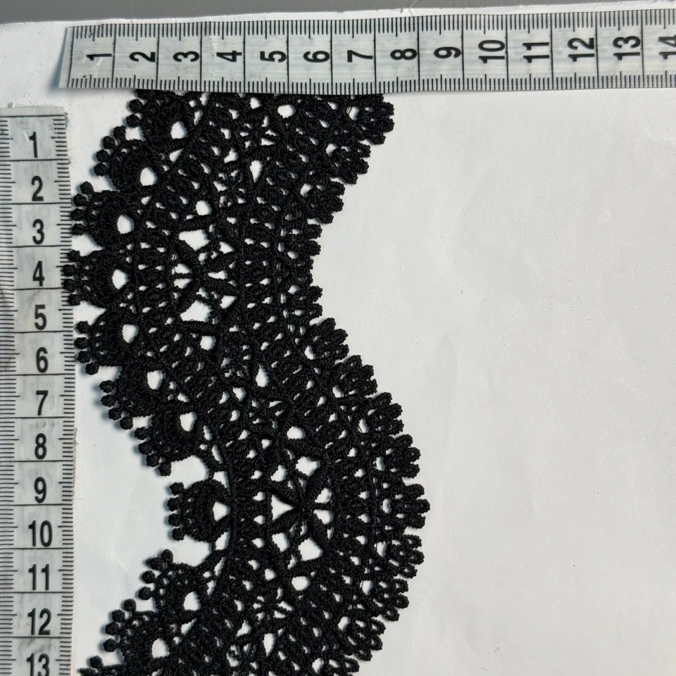 Мереживо поліестер ВВ402361 8,5 см.(15 ярдів/13.5 м.), чорний