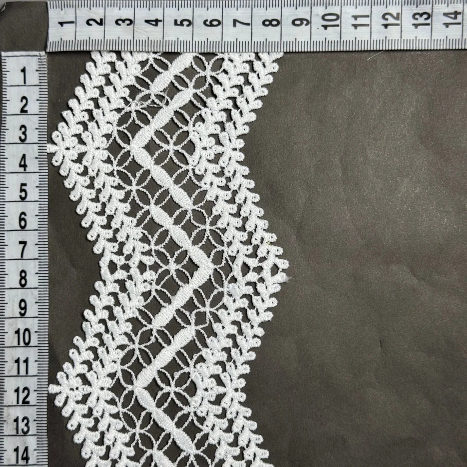 Мереживо поліестер ВВ302652 8,5 см.(15 ярдів/13.5 м.), білий