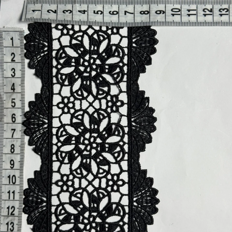 Мереживо поліестер ВВ203058 9 см.(15 ярдів/13.5 м.), чорний