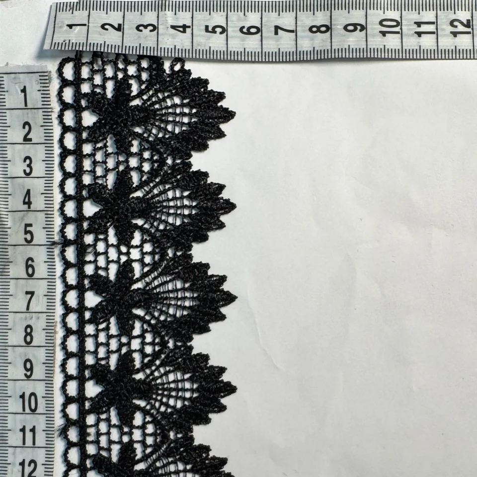 Мереживо поліестер ВВ104789а 5,5 см.(15 ярдів/13.5 м.), чорний