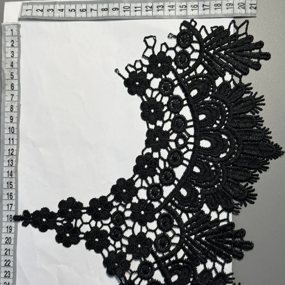 Мереживо поліестер ВВ602064 23 см. (15 ярдів/13.5 м.), чорний