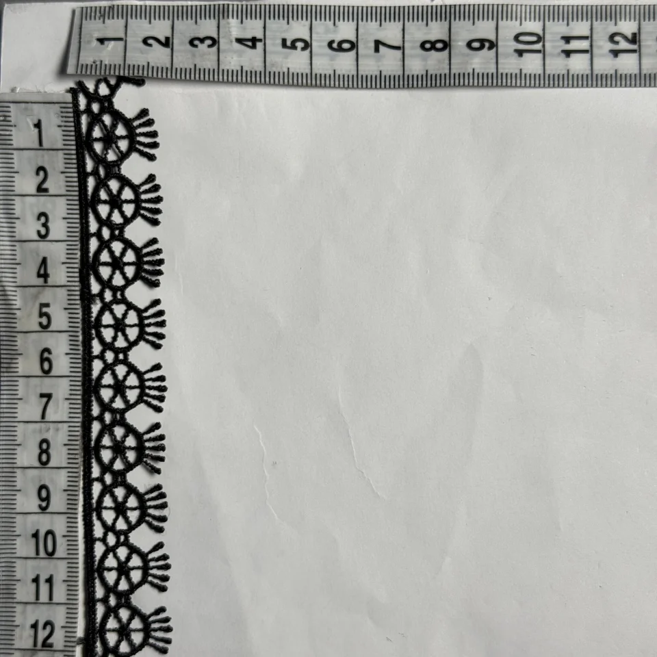 Мереживо поліестер ВВ104791 2 см. (30 ярдів/27.3 м.), чорний