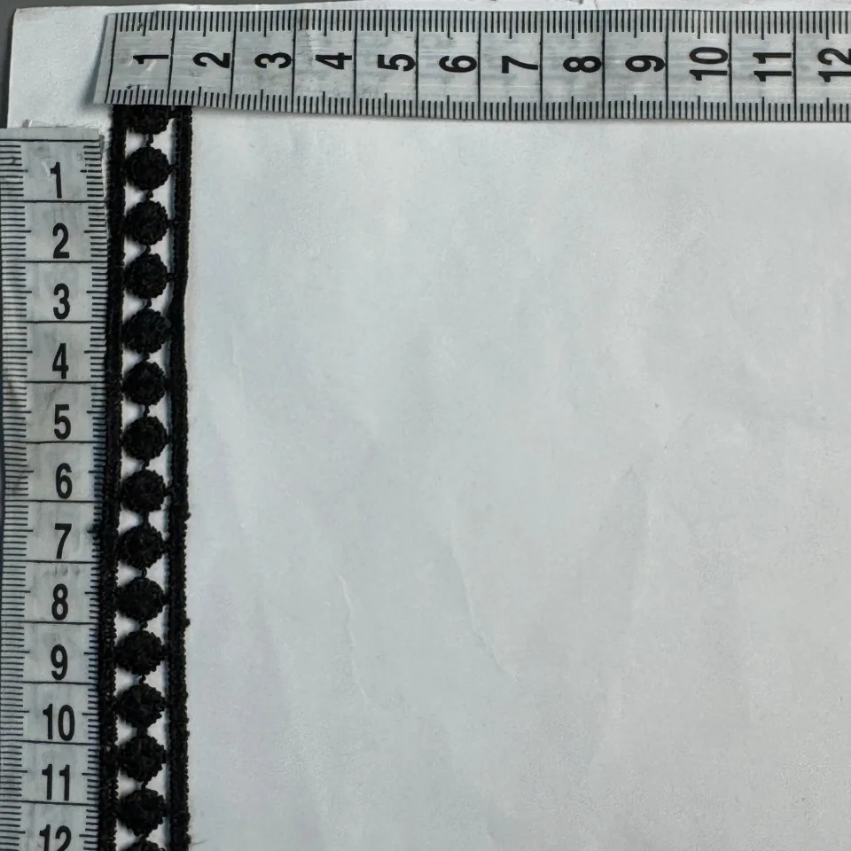 Мереживо поліестер ВВ104786 1,5 см.(30 ярдів/27.3 м.), чорний