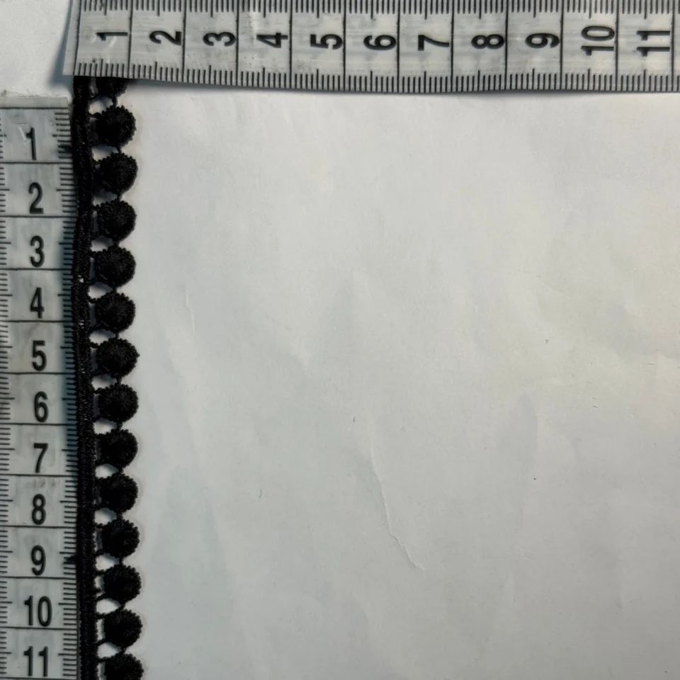 Мереживо поліестер ВВ104784 1,5 см.(30 ярдів/27.3 м.), чорний