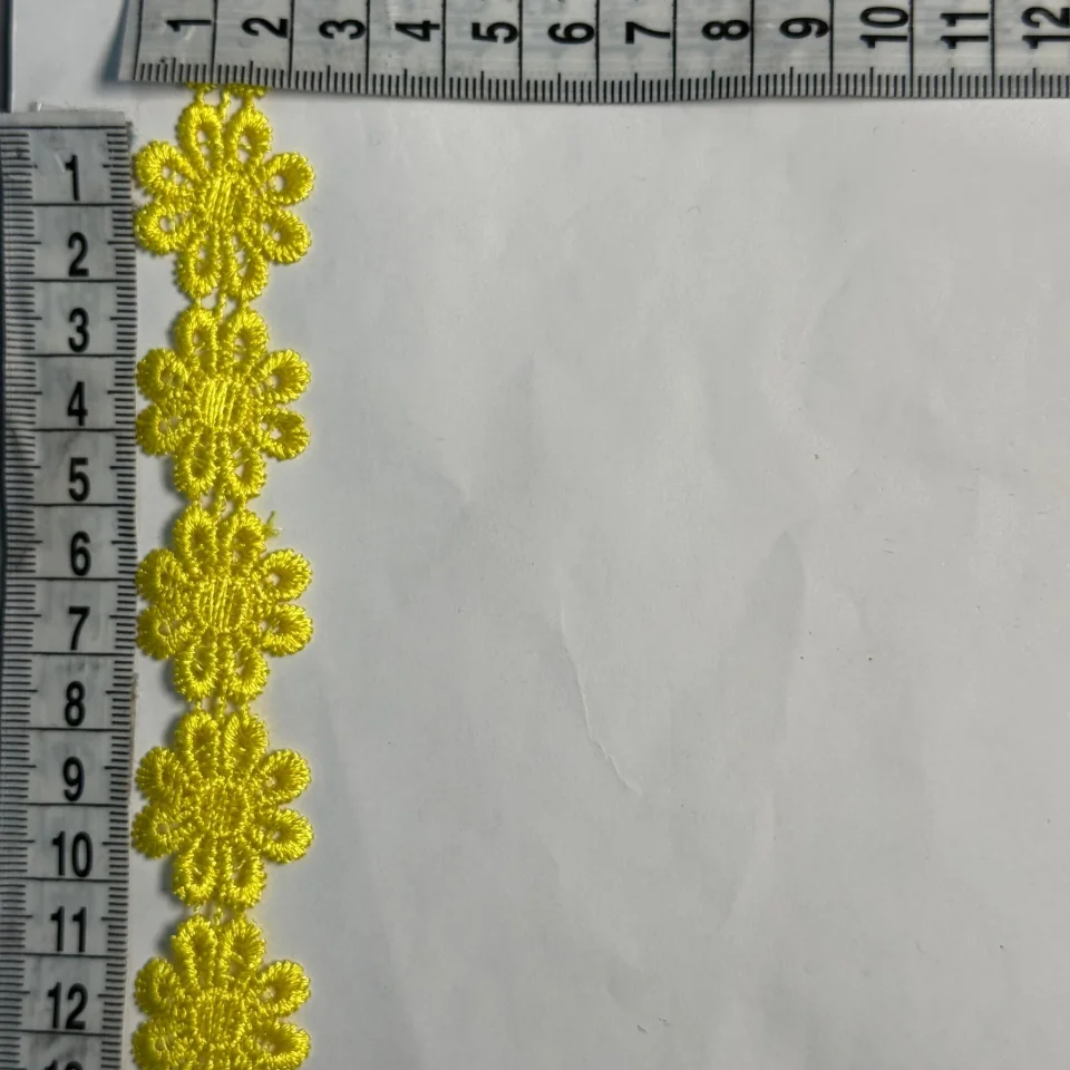 Мереживо поліестер ВВ102551а 2,5 см(30 ярдів/27.3 м.), 143 жовтий