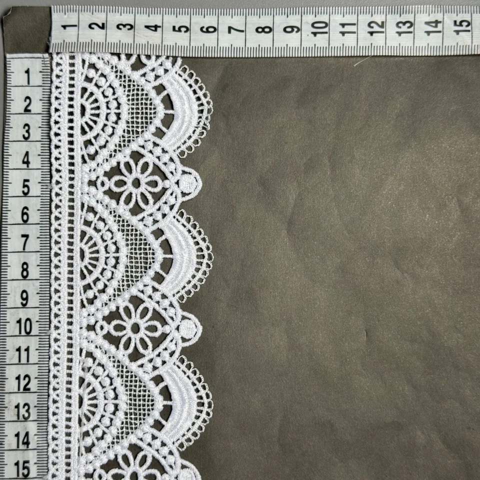 Мереживо поліестер ВВ203205 6 см.(15 ярдів/13.5 м.), теплий білий