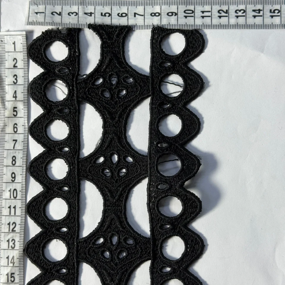 Мереживо поліестер 175 10 см.(19-20 метрів), чорний (20 метрів)