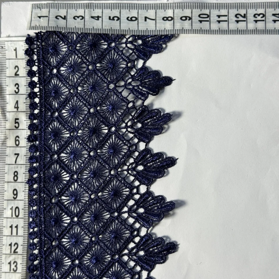 Мереживо поліестер 184 9 см. 9 см.(19-19.5 метрів), синій (19.5 метрів)