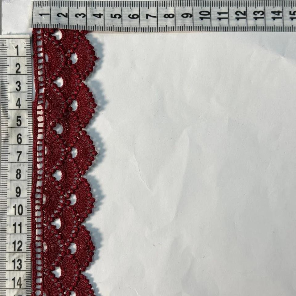 Мереживо поліестер 2 4 см.(19.7 метрів), бордовий (19.7 метрів)