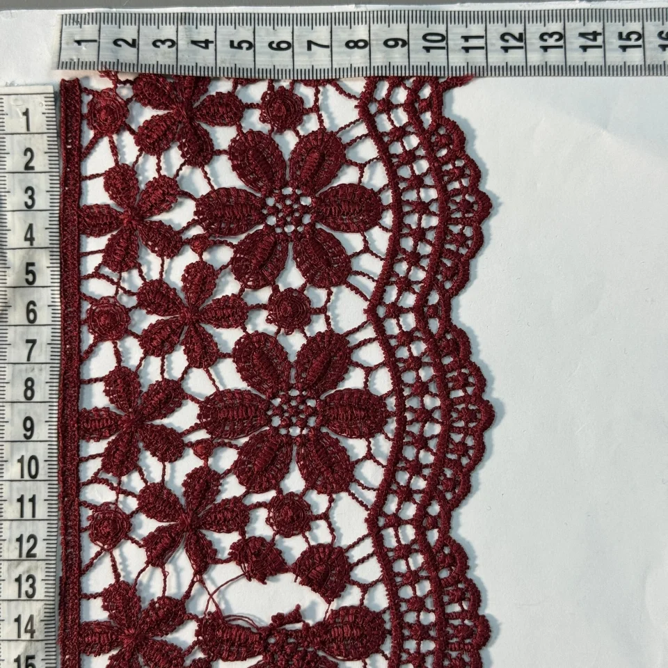 Мереживо поліестер 147 10 см.(19.8-20 метрів), бордовий (19.8 метрів)