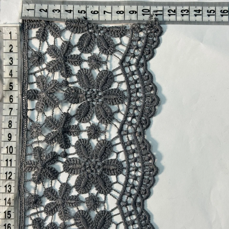 Мереживо поліестер 147 10 см.(19.8-20 метрів), сірий (19.8 метрів)