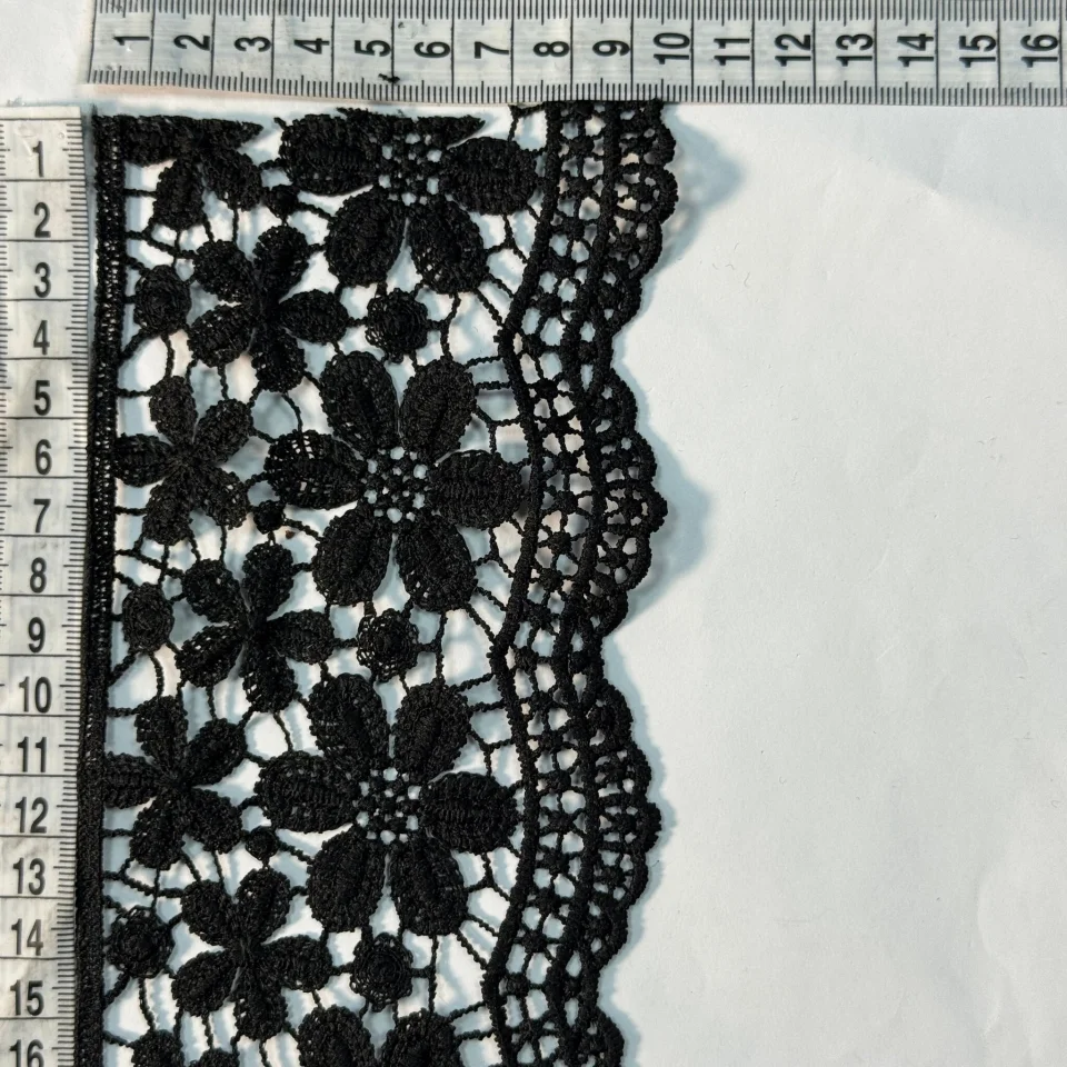 Мереживо поліестер 147 10 см.(19.8-20 метрів), чорний (20 метрів)