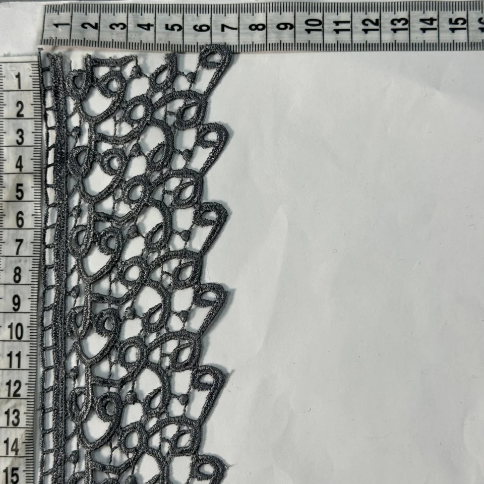 Мереживо поліестер 192 8 см.(20 метрів), сірий (20 метрів)