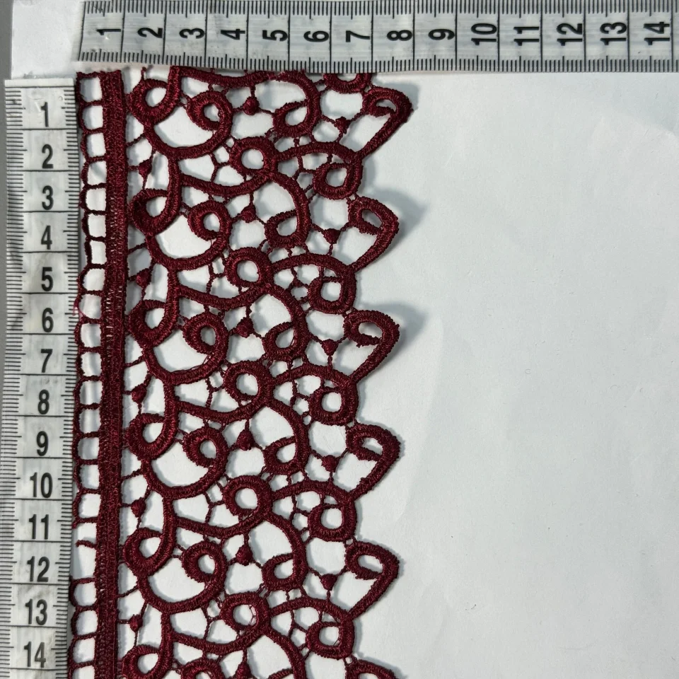 Мереживо поліестер 192 8 см.(20 метрів), бордо (20 метрів)