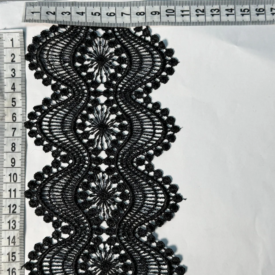 Мереживо поліестер 182 10 см.(20 метрів), чорний