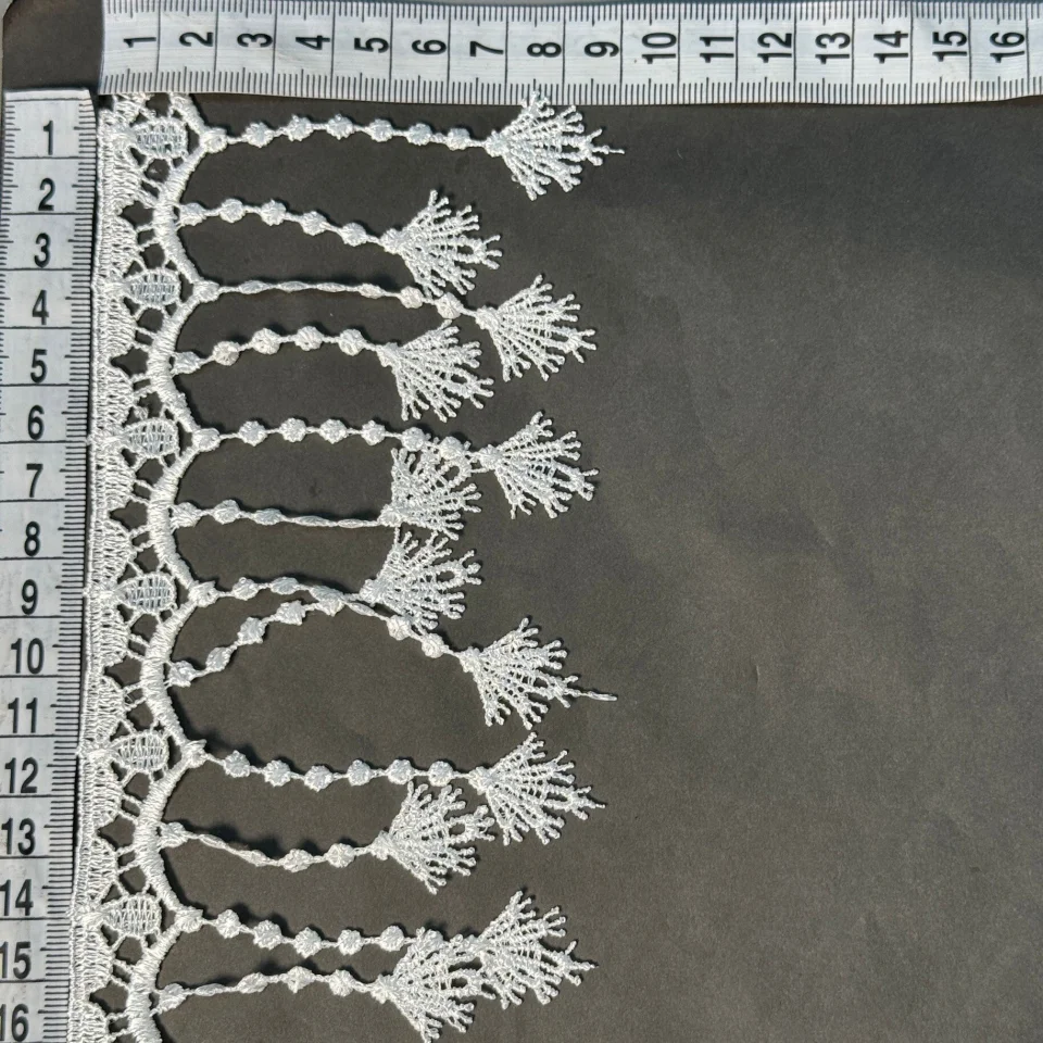 Мереживо поліестер 125 9 см (10 метрів), молочний