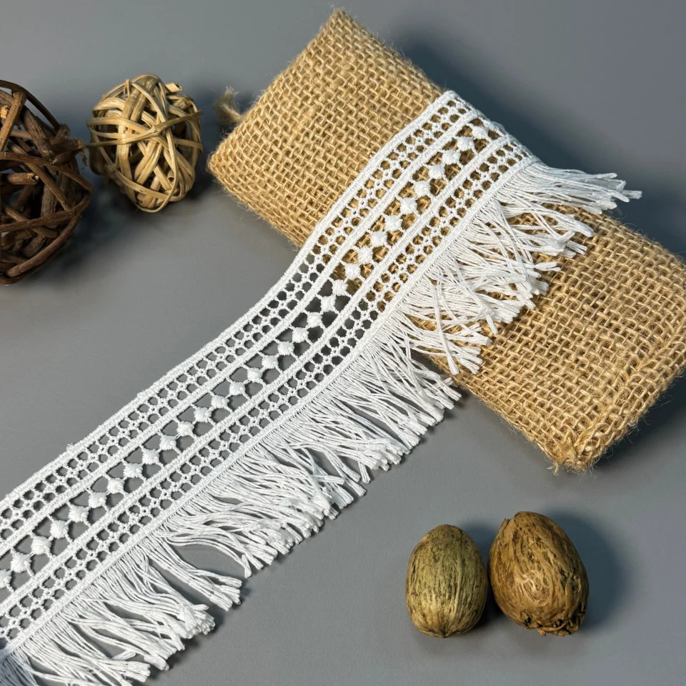 Мереживо поліестер 208 7 см (20 метрів), молочний