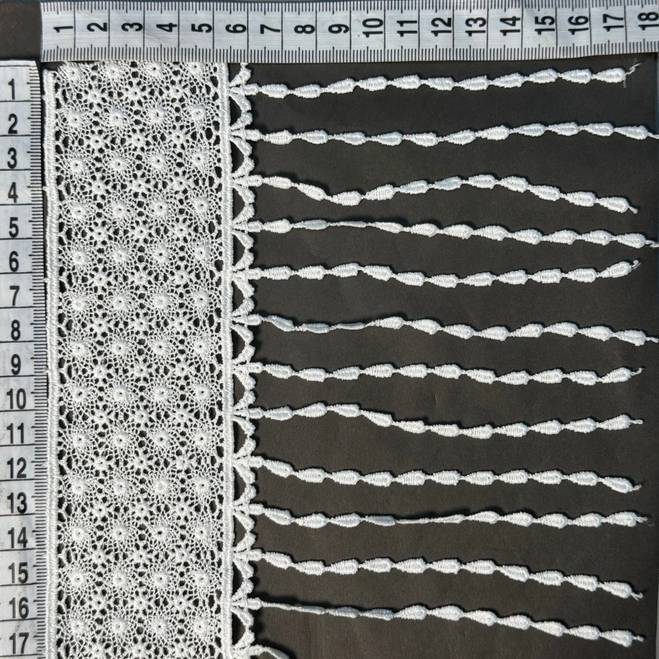 Мереживо поліестер AL-1262 17 см (15.4 метрів), молочний