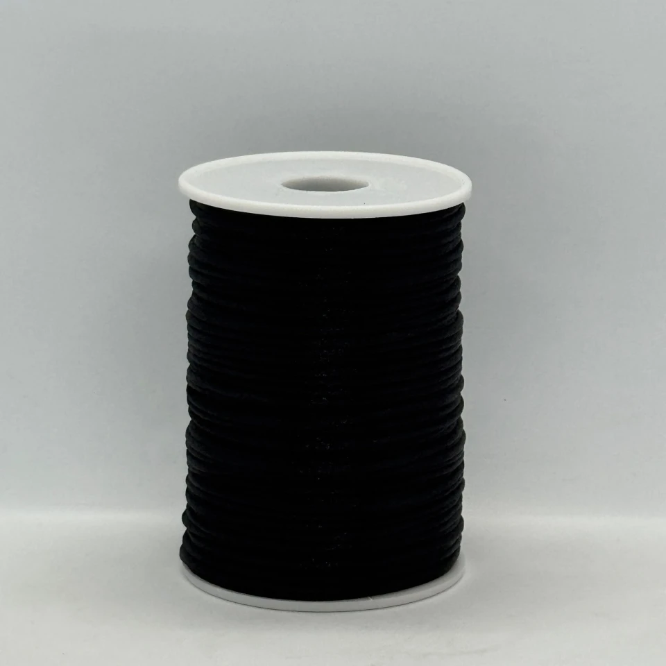 Шнур атласний корсетний 2.3 мм (100 ярдів/91,44 м.), 2 чорний