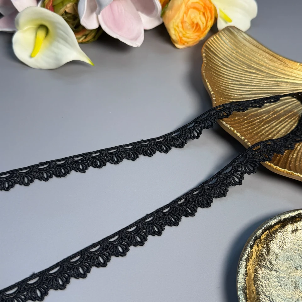 Мереживо поліестер ВВ104357 2 см.(30 ярдів/27.3 м.), чорний