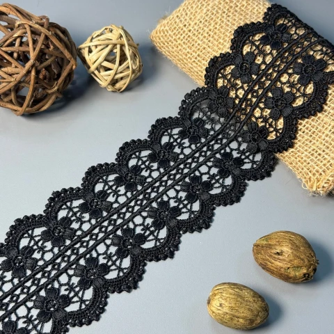 Мереживо поліестер 171 7 см.(19.7 метрів), чорний