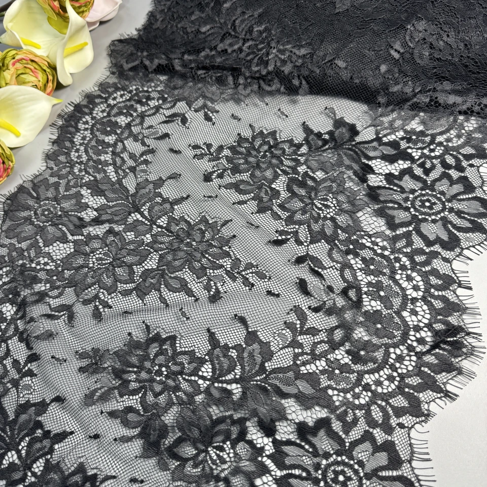 Мереживо французьке 60031 41 см. (10*3 м.), чорний