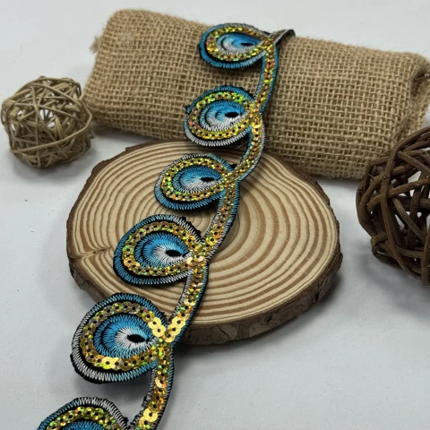 Тасьма клейова люрекс 8192 (4.8 м), 4 бірюза