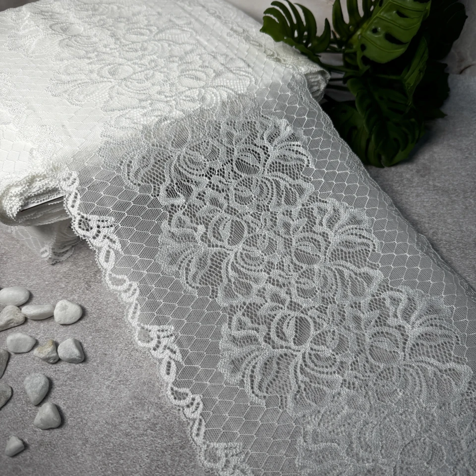 Мереживо стрейч (1119) 21 см (25 м.), білий