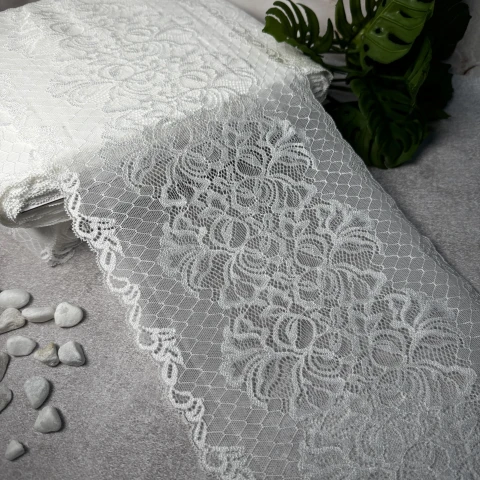 Мереживо стрейч (1119) 21 см (25 м.), білий