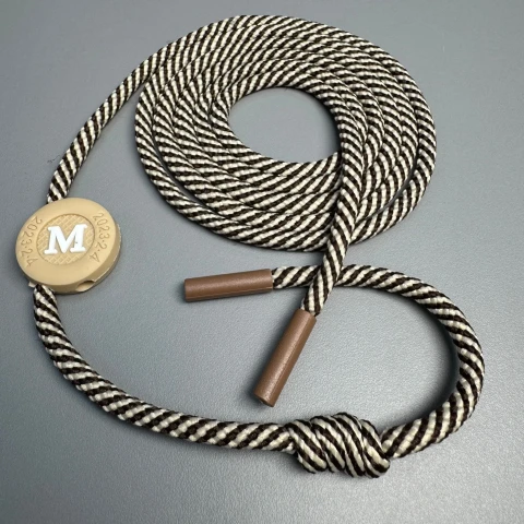 Шнурок в штани полосатий М (140 см), коричневий