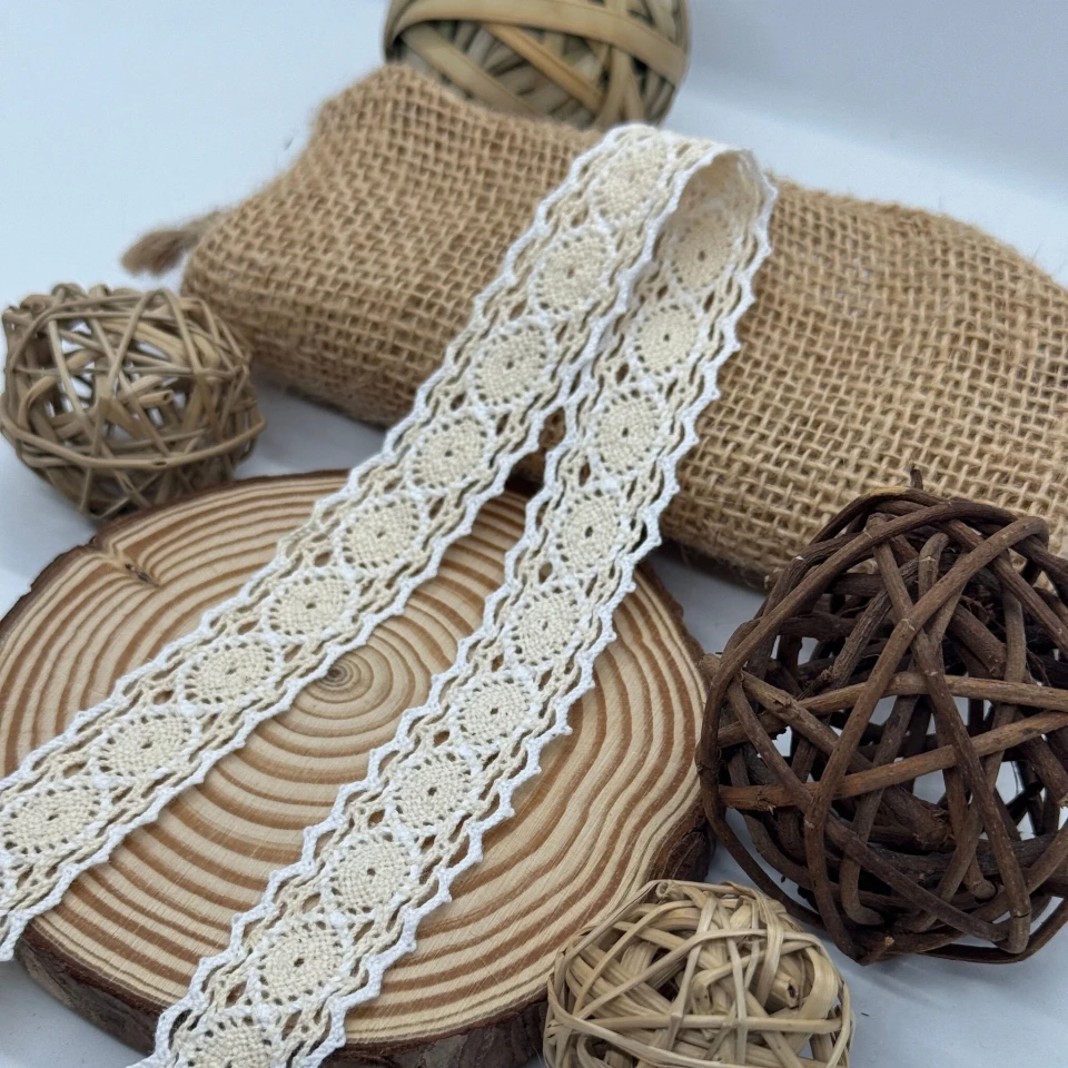 Мереживо макраме 5118 2 см.(200 ярдів/182,8 м.), жовтий + білий