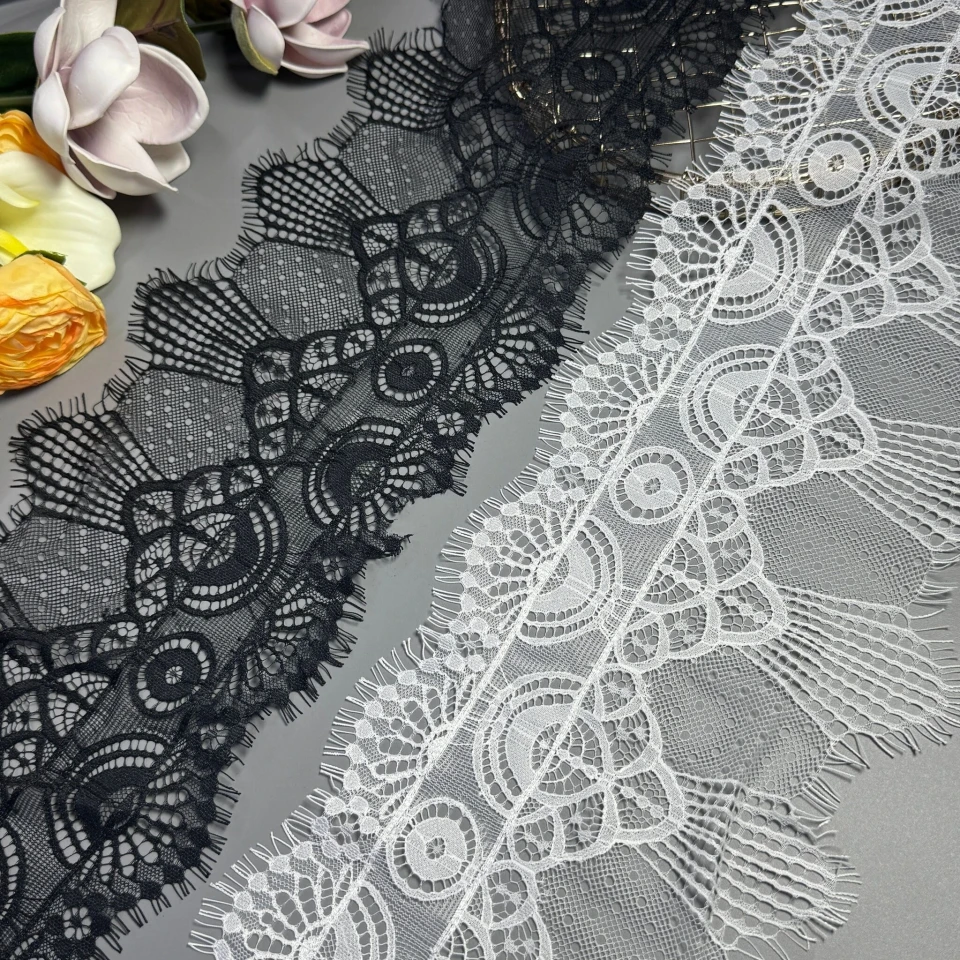 Мереживо французьке J73099 19 см. (10*3 м.), теплий білий