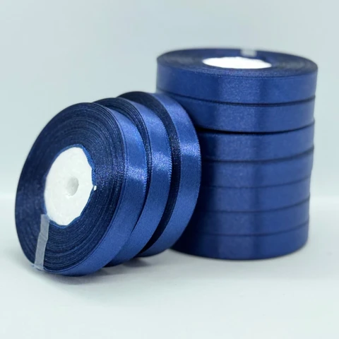 Стрічка атласна 1.2 см (10*36 ярдів), 120 синій шкільний