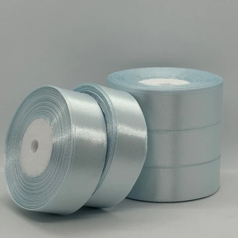 Стрічка атласна 2.5 см (5*36 ярдів), 139 сіро блакитний