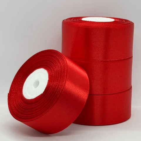 Стрічка атласна 4 см (5*36 ярдів) , 163 червоний