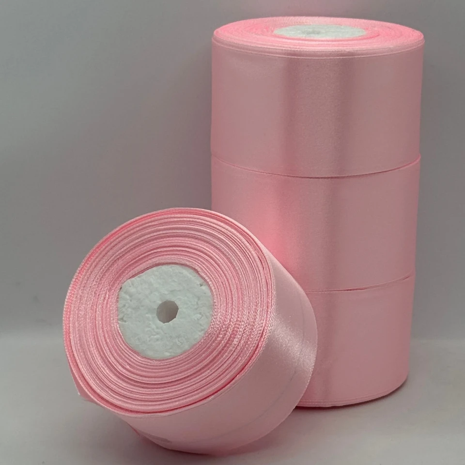 Стрічка атласна 5 см (4*36 ярдів), 43 рожевий фламінго