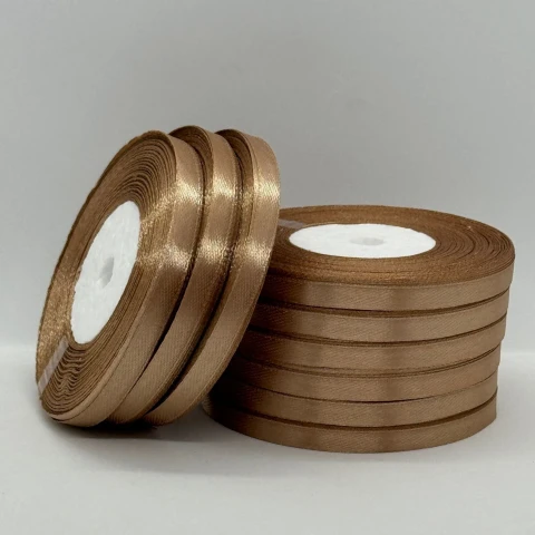 Стрічка атласна 0.6 см (10*36 ярдів), 67 світлий коричневий