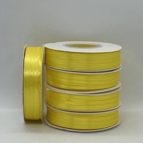 Стрічка атласна 0.3 см (5*100 ярдів), 15 світлий жовтий