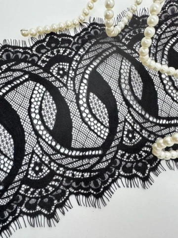 Мереживо французьке J73090 18 см. (10*3 м.), чорний