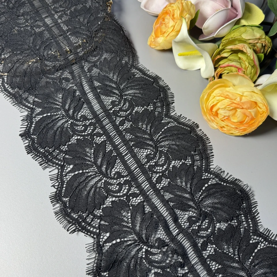 Мереживо французьке J73100 18 см. (10*3 м.), чорний