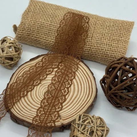 Мереживо не еластичне 1658-2 2.8см (400 ярдів/364 м.), 17 коричневий