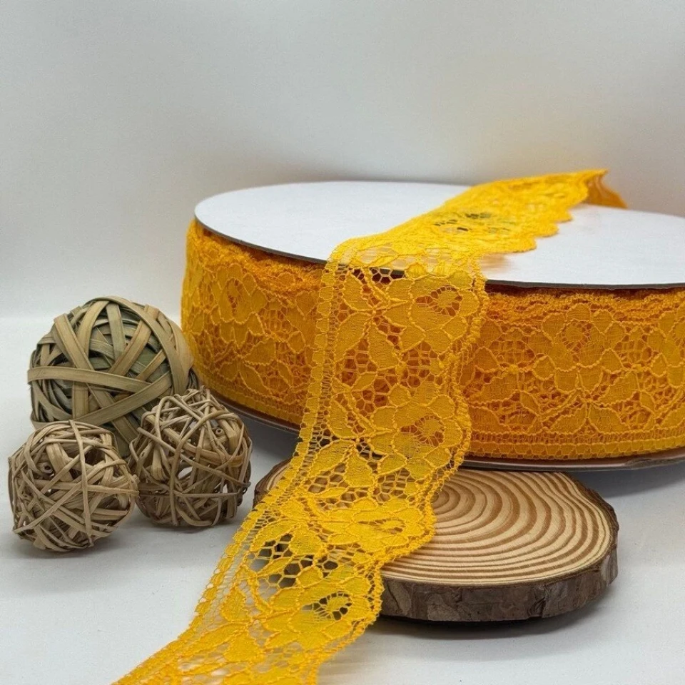 Мереживо поліестр кольорове 101 6 см (100 ярдів/91 м.), 29 помаранчевий