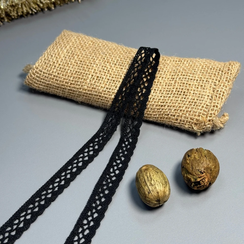 Мереживо макраме А 6306 1,5 см (200 ярдів/182,8 м.), чорний