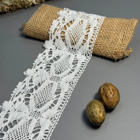 Мереживо макраме 12-3 7 см.(100 ярдів/91,4 м.), молочний