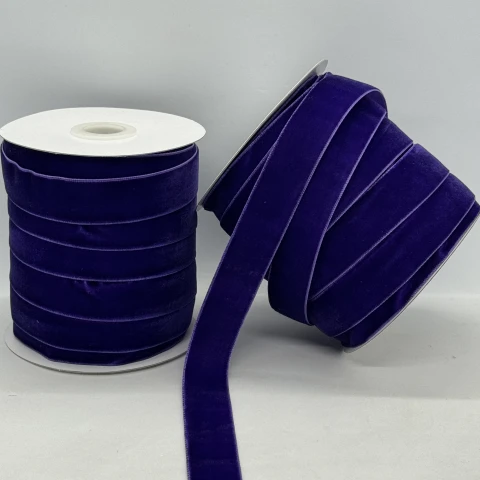 Стрічка оксамит 2 см (25 ярдів/22,75 м.), 57 темний фіолетовий
