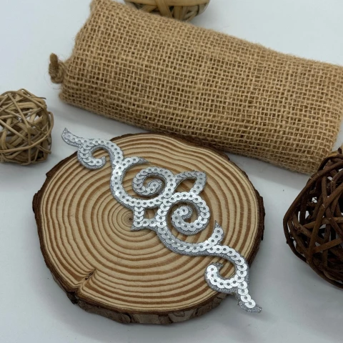 Аплікація клейова люрекс 8556 (20 шт.), срібло