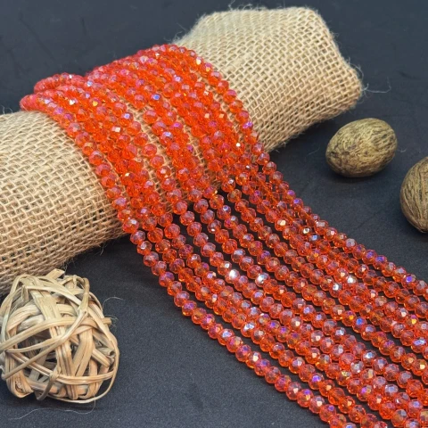 Хрусталь на нитці 6 мм (10*83 шт.), М131 помаранчевий