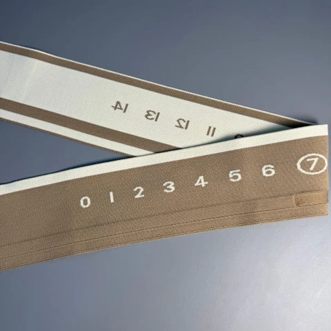 Пояс трикотажний довяз D#2 цифри (8.5см*90 см), світлий бежевий